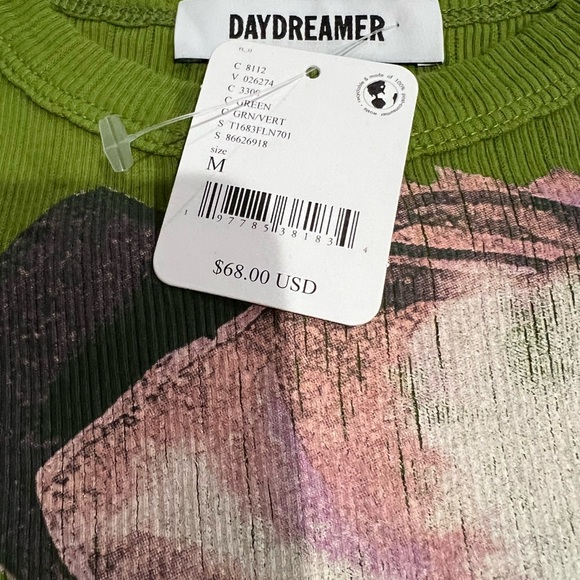 NWT Daydreamer x Free People collaboration Rose Pointelle Tee - Picture 7 of 8